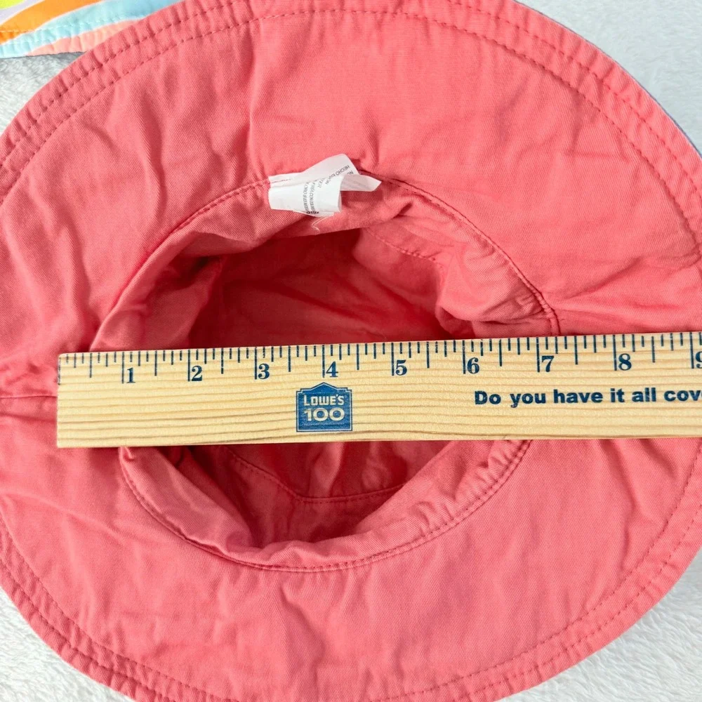 Unbranded Sun Hat Lot Kids  Blue Pink Excellent Reversible Rainbow Heart Cotton